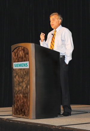 The drive for sustainability is having a major impact on manufacturing, Siemens executive Raj Batra told attendees during his