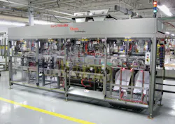 Automatic Centering. On this bulk-bag filling system, bulk bags are automatically centered by four rodless electric screw actuat Automatic Centering. On this bulk-bag filling system, bulk bags are automatically centered by four rodless electric screw actuat