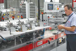 Testing an envelope stuffing machine at Sitma Machinery. Testing an envelope stuffing machine at Sitma Machinery.
