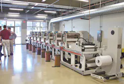 Clemson University's Sonoco Institute's OMET S.r.l. seven-color Varyflex press. Clemson University's Sonoco Institute's OMET S.r.l. seven-color Varyflex press.