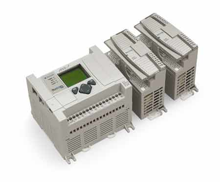The Micrologix controller (top) on board the liquid filler (below) plays a key role in making the machine Web-enabled and Ethern