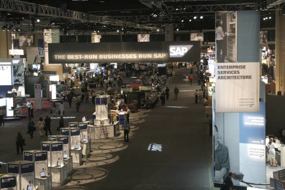 The Sapphire exhibition area included booths from partner companies as well as SAP.