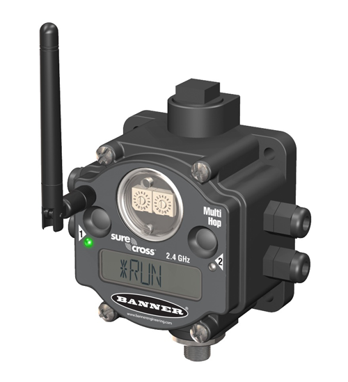 Banner Engineering's SureCross MultiHop industrial radios connect to existing plant-wide control system's I/O devices.