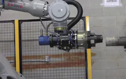 Aw 12543 Threader Robot Approaching Pipe Aw 12543 Threader Robot Approaching Pipe