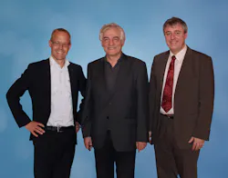 From left: Staffan Dahlström, ceo, HMS, Konrad Etschberger, founder of IXXAT and Christian Schlegel, Managing Director of IXXAT.