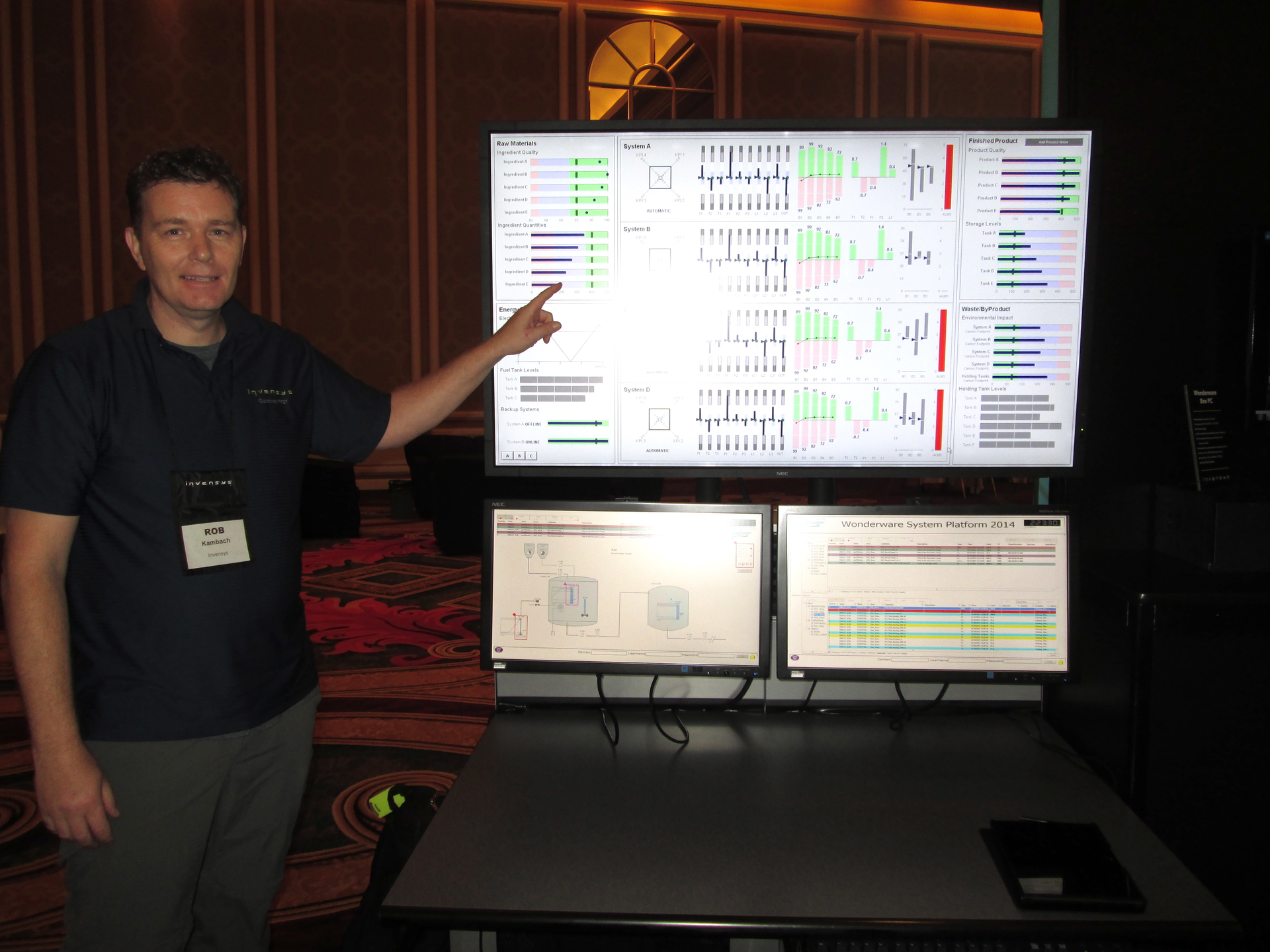 Invensys' Rob Kambach shows off the new InTouch HMI screens.