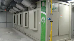 Five 200 kW Capstone microturbines are packaged in a single container.