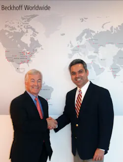 Beckhoff Automation's Graham Harris (left) and Aurelio Banda