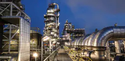 A view of the 12 Pipestill at sundown at BP's Whiting Refinery outside of Chicago. A view of the 12 Pipestill at sundown at BP's Whiting Refinery outside of Chicago.