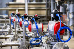 Each of the four blending areas has a dedicated PLC that controls valves, motors and pumps. Each of the four blending areas has a dedicated PLC that controls valves, motors and pumps.