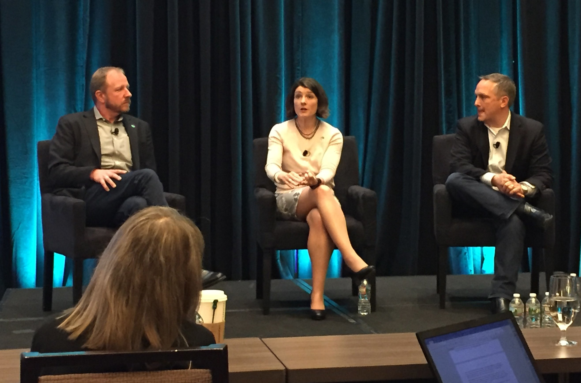 PTC executives (from left to right) Mike Campbell, Kathleen Mitford and Howard Heppelmann discuss the ThingWorx 8 launch with industry journalists and analysts.