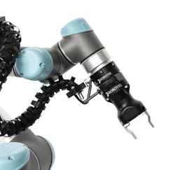 The electric gripper from Robotiq combines high accuracy with a 50 mm parallel stroke. The electric gripper from Robotiq combines high accuracy with a 50 mm parallel stroke.