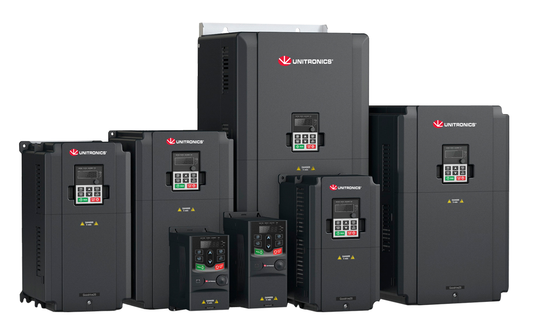 Unitronics VFDs can be used stand-alone or as part of an all-in-one package with PLC+HMI controllers.