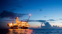 BP's Thunder Horse platform at sunset