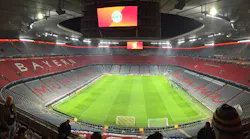 A glimpse of the pitch at Allianz Arena before players and fans descend.
