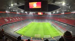 A glimpse of the pitch at Allianz Arena before players and fans descend. A glimpse of the pitch at Allianz Arena before players and fans descend.