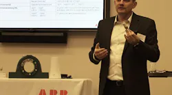 ABB's Artur Rdzanek shows off the ABB Ability Smart Sensor