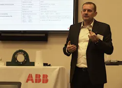 ABB's Artur Rdzanek shows off the ABB Ability Smart Sensor ABB's Artur Rdzanek shows off the ABB Ability Smart Sensor