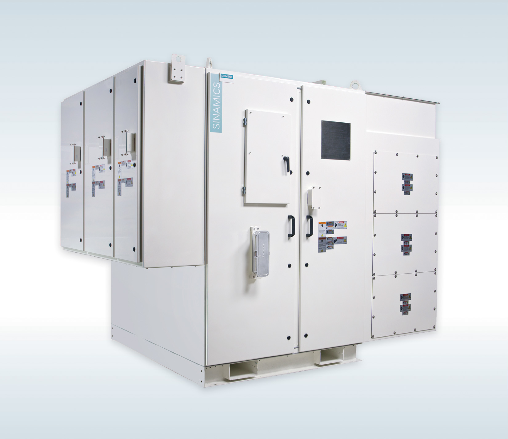 The Sinamics Perfect Harmony GH180 outdoor duty drive from Siemens works from -45 to +45 &ordm;C and resists water and bad air.