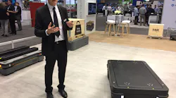 Niels Jul Jacobsen, founder of Mobile Industrial Robots (MiR), shows off the new MiR1000, which doubles the company’s previous p