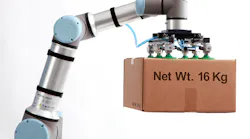 Universal Robots’ UR16e can handle a payload of 16 kg (35 lb).