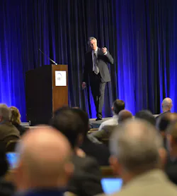 ExxonMobil’s Don Bartusiak, who was instrumental in starting the Open Process Automation movement, explains the initiative at a past ARC Industry Forum. ExxonMobil’s Don Bartusiak, who was instrumental in starting the Open Process Automation movement, explains the initiative at a past ARC Industry Forum.