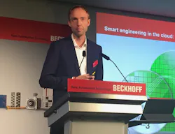 Sven Goldstein, Beckhoff's TwinCAT product manager, explains the TwinCAT updates at SPS 2019. Sven Goldstein, Beckhoff's TwinCAT product manager, explains the TwinCAT updates at SPS 2019.