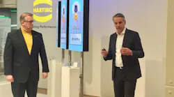 Harting's Edgar-Peter Düning (left) and PerFact Innovation's Dr. Robert Rae at SPS 2019.