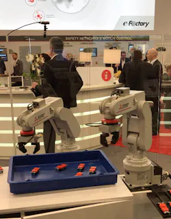 Demonstration of Mitsubishi and Realtime Robotics collaborative robot application at SPS 2019 in Nuremberg, Germany. Demonstration of Mitsubishi and Realtime Robotics collaborative robot application at SPS 2019 in Nuremberg, Germany.