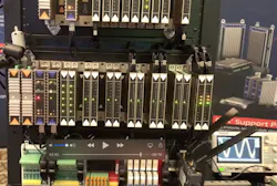 Demo of Bedrock Automation's OSA platform undergoing a firmware update. Oscilloscope in background demonstrates how the control system's operations are unaffected during the update process.