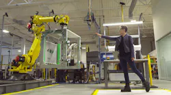 Veo Robotics co-founder Clara Vu tests robot interaction with the company's FreeMove system.