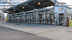 A loading rack for tanker truck transfers