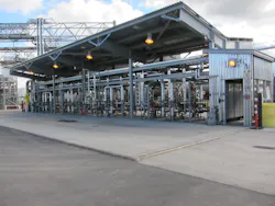 A loading rack for tanker truck transfers A loading rack for tanker truck transfers