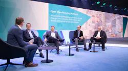 Sven Hamann, SVP Bosch Connected Industry; Ralf Waltram, vice president IT Systems Production and Logistics, BMW Group; Dr.-Ing. Michael Bolle, member of the board of management, Bosch Group; Scott Guthrie, EVP Cloud & AI, Microsoft; Werner Balandat, head of production management, ZF Friedrichshafen AG