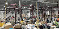 UR cobots for end-of-line packing and palletizing enabled HomTex to add the production of disposable facemasks to its lineup, also adding up to 120 new jobs at its factory in Cullman, Ala. UR cobots for end-of-line packing and palletizing enabled HomTex to add the production of disposable facemasks to its lineup, also adding up to 120 new jobs at its factory in Cullman, Ala.