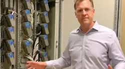 Brian Reynolds, senior director of engineering at Honeywell Process Solutions demonstrates how Honeywell's Experion PKS controller backup mesh works.