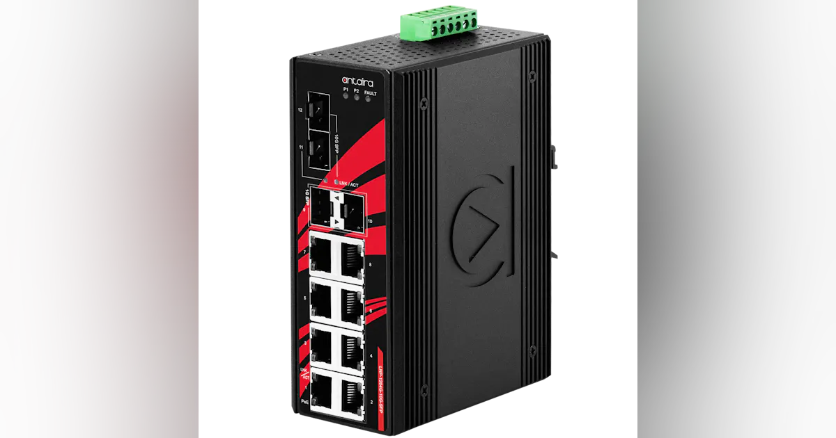 Network Anira Router Antaira’s 12-Port 10G Unmanaged Industrial Ethernet Switches ...
