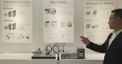 Bryan Nguyen, engineering manager at Oriental Motor, demonstrates the BMU and BLE2 series of brushless motor and drive systems. Bryan Nguyen, engineering manager at Oriental Motor, demonstrates the BMU and BLE2 series of brushless motor and drive systems.