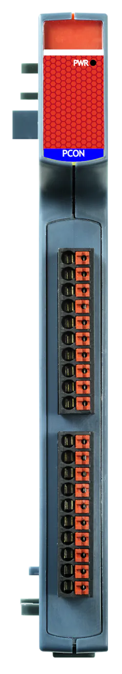 New from Trio, the Power Connect I/O slice enables fast, simple integration of sensors, relays and output devices. New from Trio, the Power Connect I/O slice enables fast, simple integration of sensors, relays and output devices.
