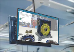 AssistAR augmented reality software from Siemens highlights a bearing cover in yellow as it leads a technician through maintenance of a gearbox. Source: Siemens Digital Industries Software AssistAR augmented reality software from Siemens highlights a bearing cover in yellow as it leads a technician through maintenance of a gearbox. Source: Siemens Digital Industries Software