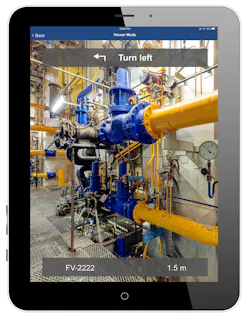 Spatial computing is the backbone of augmented reality. It allows Plantweb Optics AR to give field technicians turn-by-turn instructions to find assets in the field safely. Source: Emerson Automation Solutions Spatial computing is the backbone of augmented reality. It allows Plantweb Optics AR to give field technicians turn-by-turn instructions to find assets in the field safely. Source: Emerson Automation Solutions