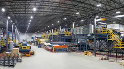 Panoramic view of sawmill line. Panoramic view of sawmill line.