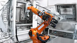 In KUKA Robotics’ machining operations department, the company manufactures components used for the production of its own robots. Here, robots are used to produce 14 components that are installed in the adjacent robot assembly shop. Source: KUKA Robotics In KUKA Robotics’ machining operations department, the company manufactures components used for the production of its own robots. Here, robots are used to produce 14 components that are installed in the adjacent robot assembly shop. Source: KUKA Robotics