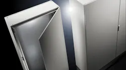 In contrast to baying enclosures with a frame and removable side panels, the free-standing enclosure has an all-in-one body made from a single piece of steel sheet or stainless steel. Image may be reproduced. Source: Rittal North America. In contrast to baying enclosures with a frame and removable side panels, the free-standing enclosure has an all-in-one body made from a single piece of steel sheet or stainless steel. Image may be reproduced. Source: Rittal North America.