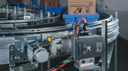 NORD drives power a belt conveyor to move packages efficiently.