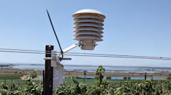 A Cisco Industrial Asset Vision sensor in the field at Bouchaine Vineyards. A Cisco Industrial Asset Vision sensor in the field at Bouchaine Vineyards.