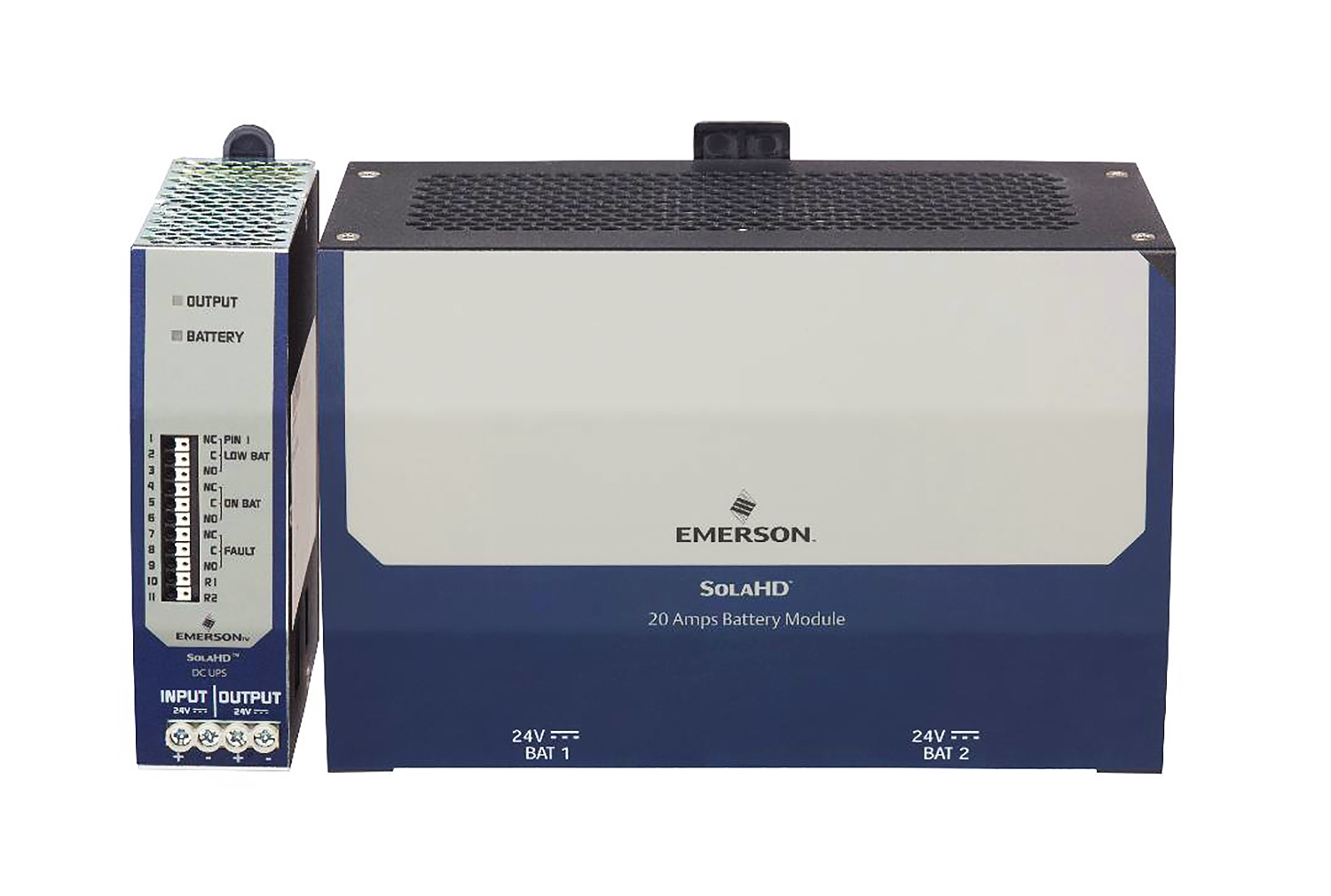 CAPTION: The SolaHD SDU DC-B UPS is an ideal power backup solution because of its wide temperature range, field-replaceable batteries and battery health checks. It can withstand operating temperatures up to +50&deg; C (122&deg; F) without failure in case an air conditioning system or fan is not producing sufficient cooling. Field-replaceable batteries enable fast swap outs to minimize downtime while the battery LED status light on the UPS gives engineers preventive warnings of a future power problem.