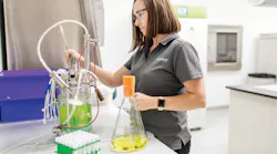 In the lab at the Veramaris facility where omega-3 oil is made from marine algae. In the lab at the Veramaris facility where omega-3 oil is made from marine algae.