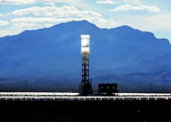 A concentrated solar power station. A concentrated solar power station.