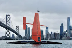 Saildrone designs, manufactures, and operates a fleet of uncrewed surface vehicles for maritime security, ocean mapping, and ocean data collection. Source: Siemens Saildrone designs, manufactures, and operates a fleet of uncrewed surface vehicles for maritime security, ocean mapping, and ocean data collection. Source: Siemens
